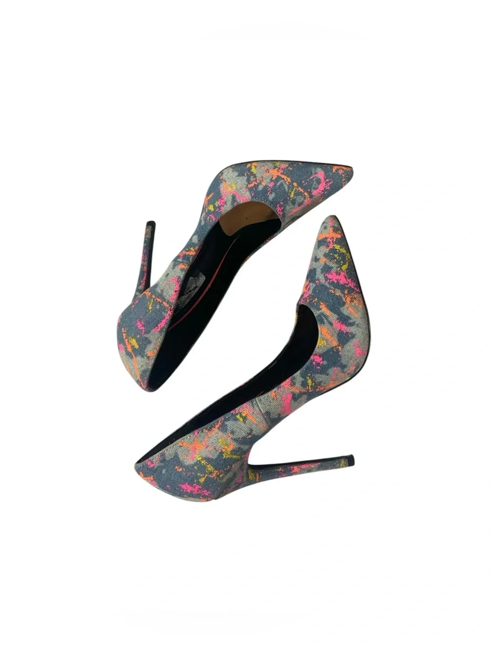 Shoe Republic LA Denim Paint Splatter Pumps